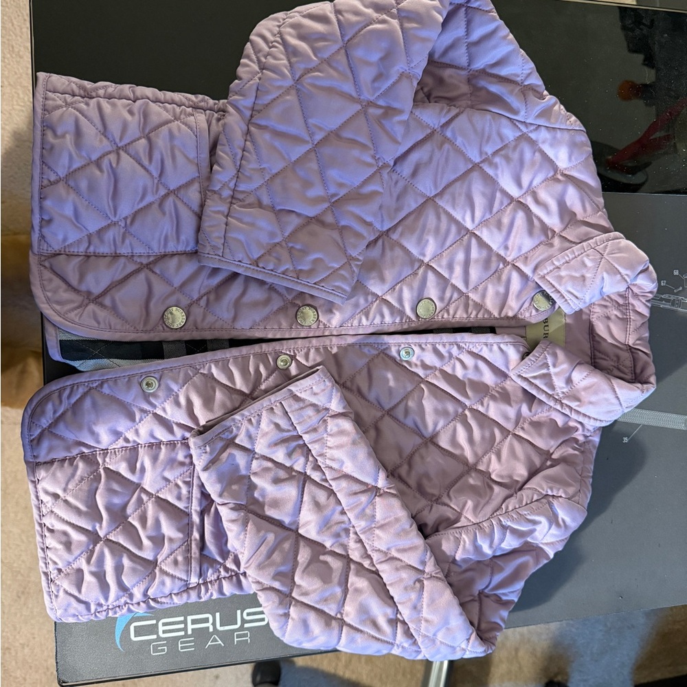 Burberry Kids Light Purple Quilted Jacket